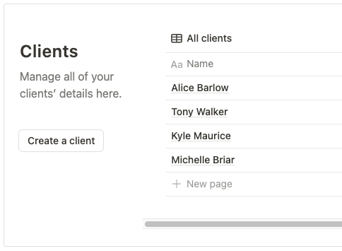 Manage your clients